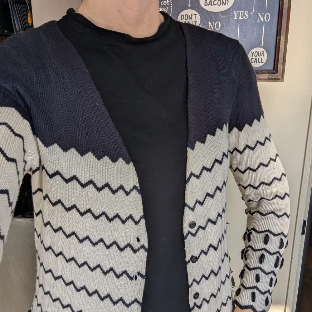 TORY BURCH silk cardigan sweater M L - Picture 3 of 12